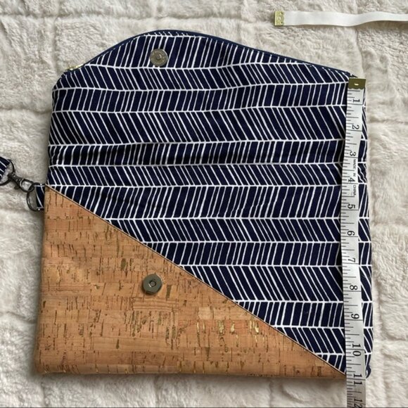 Cartera Designs | Navy Chevron & Goil Foil Cork Leather | Tainted Love Clutch - Picture 6 of 11